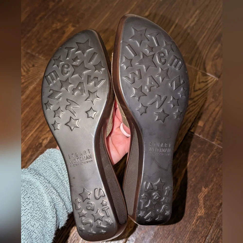 NWT Stuart Weitzman Brown and Tan Slide Sandalss - Picture 6 of 8